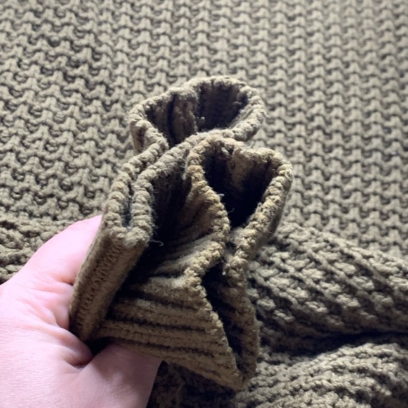 Michael Kors thick Cozy Chunky Knit Sweater Neck warmer green small pullover - Picture 6 of 10